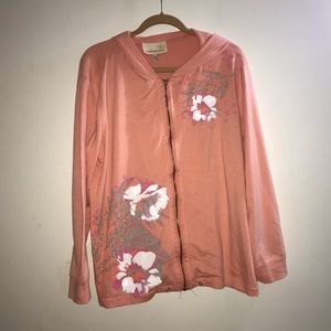 Orange floral jacket size 2x